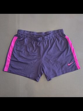 Nike Dri-Fit Women’s Purple Athletic Shorts with Hot Pink Accents